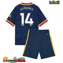 Camisa de Futebol Arsenal Viktor Gyokeres #14 Equipamento Secundário Infantil 2026-27 Manga Curta (+ Calças curtas)